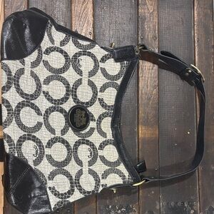 Coach Black and Cream Crossbody Bag